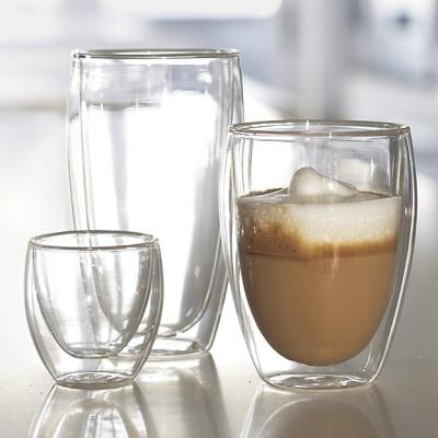 China CLASSIC Double Wall 12oz Borosilicate Glass Mug Clear Coffee Tea Cup Mugs for sale