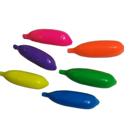 China office & School Markers Mini New Product Banana Shape Mini Highlighter Creative Children's Highlighter Bar Head Marker Pen for sale