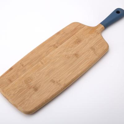 China Sustainable Food Serving Board / Cutting Board And Pizza Bamboo Skin , TPR Handle for sale