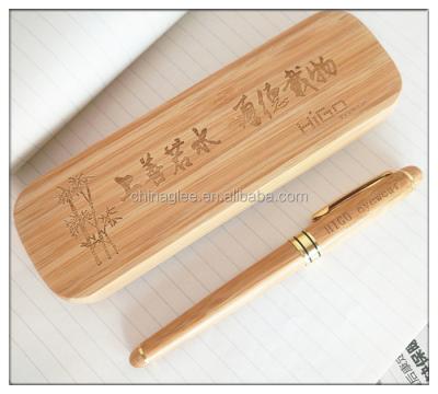 China Other wholesale crate bamboo box pen metal logo engraved eco bamboo fountain pen set for sale