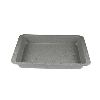 China Induction Cooker 37.5cm Roast Pan Baking Tray Non-Stick Marble Coating Pan for sale