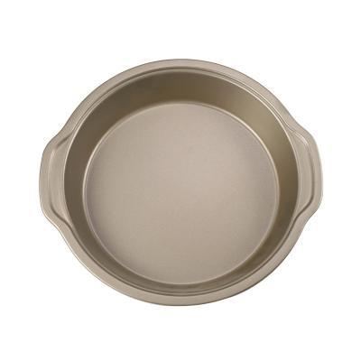 China Golden Round Cake Pan Baking Ovenware Viable Nonstick Coating Pan for sale