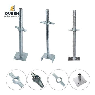 China Adjustable Scaffolding Base Jack With Swivel Base Plate Steel Scaffold Adjustable Base Jack en venta