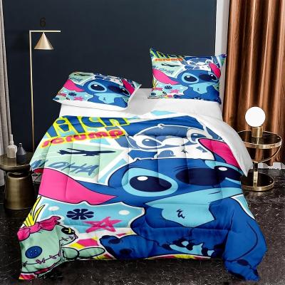 China High Quality Nondisposable 3d Cartoon Stitch Summer Printed Comforter Comforter Set For Girls And Boys for sale