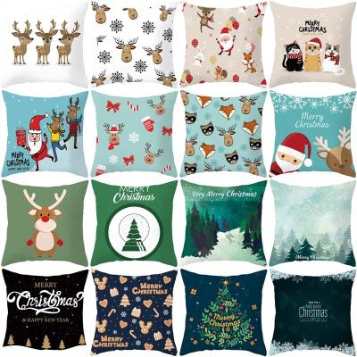 China 2021 PORTABLE New Launch Print Christmas Cushion Cover For Decorated Cushions for sale