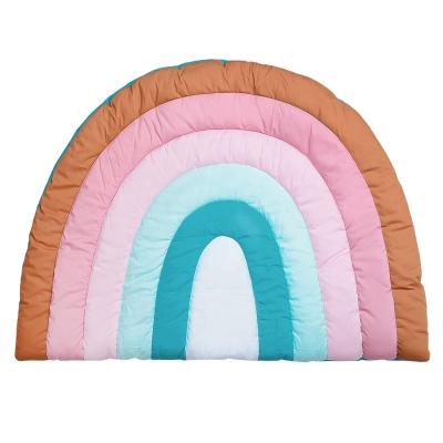 China Toy Factory Sale Baby Crawling Mat Cotton Educational Hot Rainbow Quilted Sleeping Play Mat For Living Room for sale