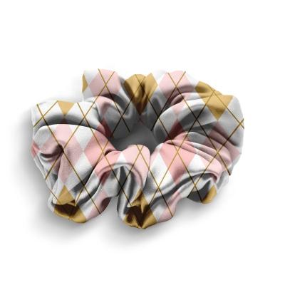 China New Design Hair Care Pink 100% Pure Pure Silk Printed Hair Elastic Scrunchies Girls Hair Bands 19mm Gold Color Hair Scrunchies for sale