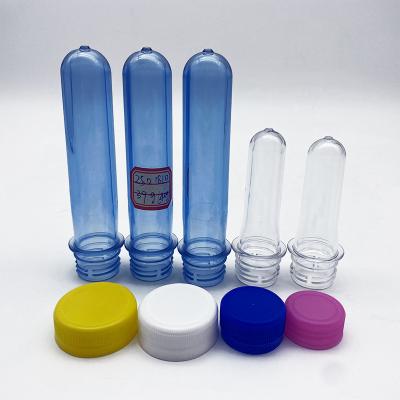 China 1 Liter Water Canister Gold 20mm Clear Preform Lid Preform Bottle PET 20mm Crimp Neck Preform Pet Threaded Preform 1 Liter 110 g pet for sale