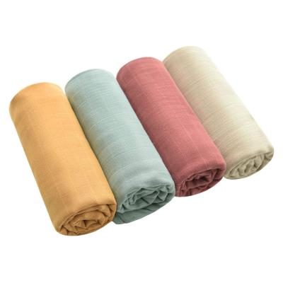 China Sustainable Muslin Wrap Blankets Solid Colors, Muslin Blankets For Girls And Boys, Baby Shower Wraps for sale