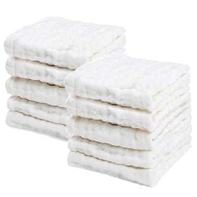 China Natural Muslin Baby Washcloths Cotton Baby Face Towel Baby Shower Gift Baby Shower Gift 10 Packs for sale