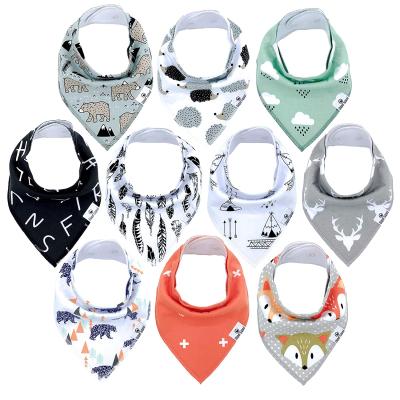 China Compressed 100% Organic Cotton 10 Piece Baby Drool Bib For Both Boys And Girls for sale