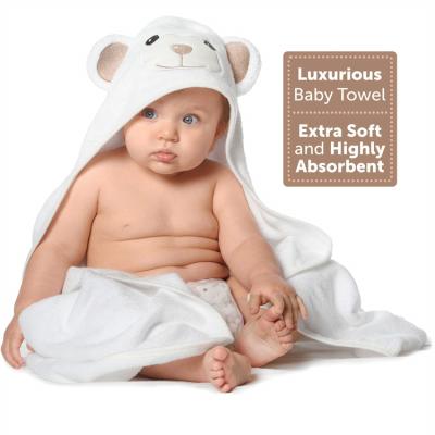 China QUICK DRY Cute Bamboo Bear Animal Hooded Baby Face Design Bamboo Hooded Towel for Newborn Baby for sale