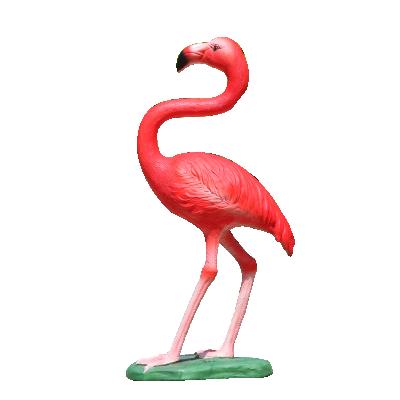 China Sunproof Waterproof Hand Made Resin Crafted Life Size Fiberglass Flamingo Statue For Zoo Park Decoration for sale