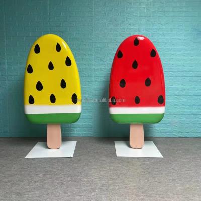 China China Outdoor Waterproof Fiberglass Fruit Ice Cream Painting Sculpture for sale