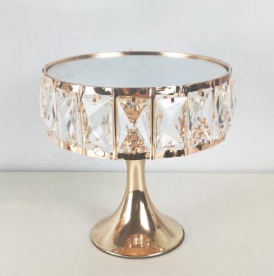 China China Dessert Cake Stand Wedding Decoration Crystal Wedding Metal Glass Crystal Cake Stands for sale