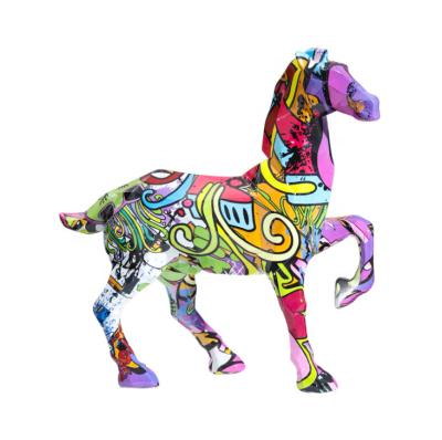 China China Artificial Handmade Statue Desktop Art Decoration Resin Horse Desktop Statue for sale