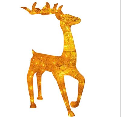 China Sunproof Waterproof Wire Life Size Hand Crafted Decorative Christmas LED Deer Statue for sale