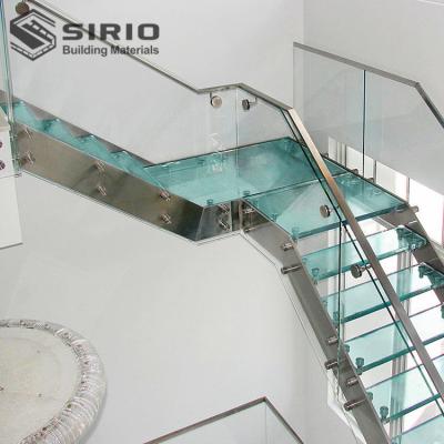 China Foshan Home Custom Steel Stair House Glass Staircase For Sale for sale