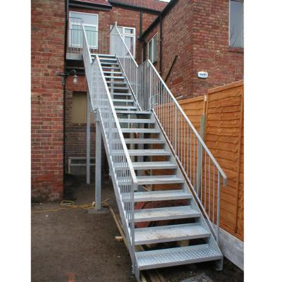 China Industrial Outdoor Galvanized Stair Railing Design Stair Steps Design Steel Metal Steel Outdoor Galvanized Stairs for sale