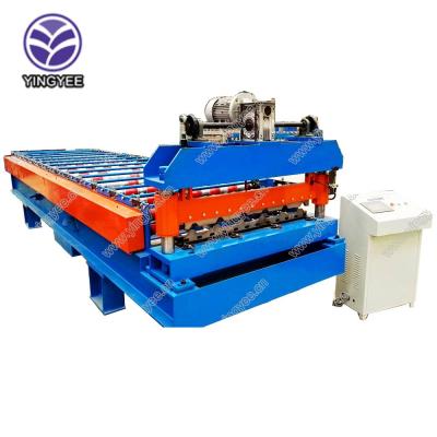 China Building material stores IBR trapezoid roof sheet roll forming machine /PLC control/hydrailic cutting /fast speed for sale