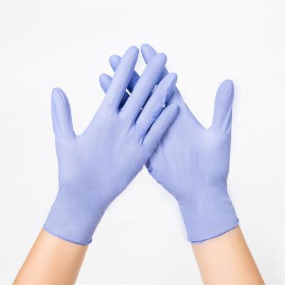 China Disposable Nitrile Nitrile Gloves Exam Powder Free Purple Blue Hand Making for sale