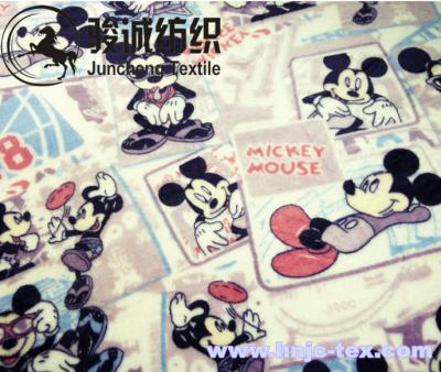 China Mickey Mouse imprimiu o velo coral da tela da cobertura do bebê da flanela para o fato/folha de cama à venda