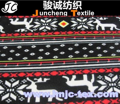 China X'mas pattern polyester and spandex blended elastic velvet/velour fabric for Christmas for sale