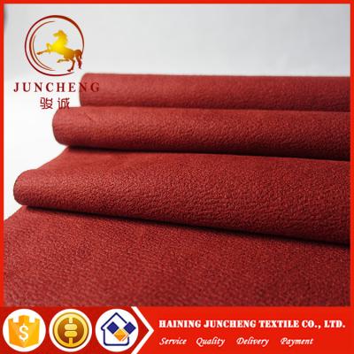 China 2017 New Synthetic types of red flocked fabric micro suede for sofa à venda