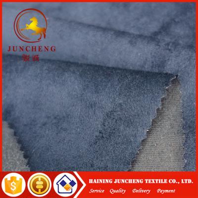 China Cheap wholesale fabric fashion garment fabric bule suede apparel fabric à venda