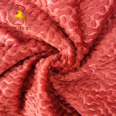 China New Design Super soft embossed polyester fleece fabric for sofa and home decoration for sale