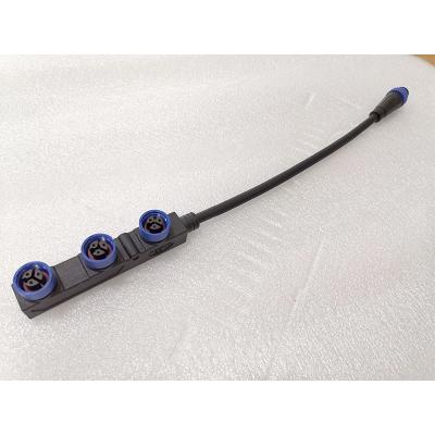 China IP68 Power Combined M15 Waterproof Cable 3 Pin Splitter Connector For LED Module for sale