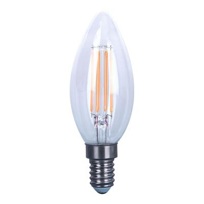 China Warehouse Wholesale Hot Sale Decorative Clear Glass Led Bulb 6W E14 E27 B22 B15 Filament Lamp 220V C35 6W 600lm Vintage Edison Bulb for sale