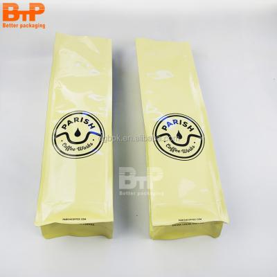 China Recyclable Square Tin Tie Coffee Bag Bottom Aluminum Foil Plastic Packaging Bag for sale