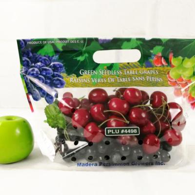 China Disposable Fruit Bag Printing Fresh Vegetable Plastic Packaging Bag For Fruit With Holes for sale