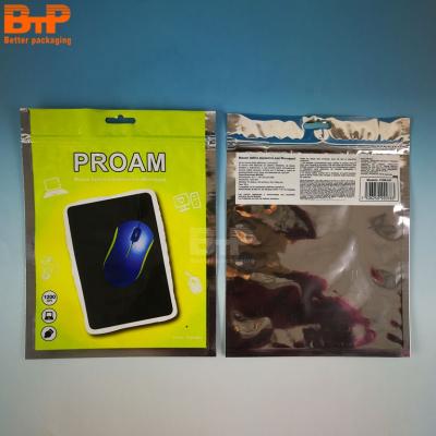 China Mylar Printing Custom Phone Case Moisture Proof Zipper Plastic Clear Transparent Packaging Bags With Euro Hole for sale