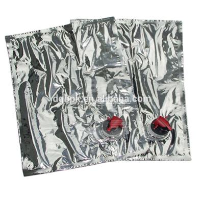 China Grocery Wholesale 3L 5L 10L 20L BIB bag in box aluminum foil wine bag with valve for liquid and beverage for sale