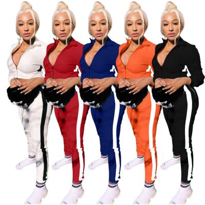 China Breathable Wholesale Casual Sports Solid Color Crew Neck Common V-Neck Set Women Sets Two-Piece for sale