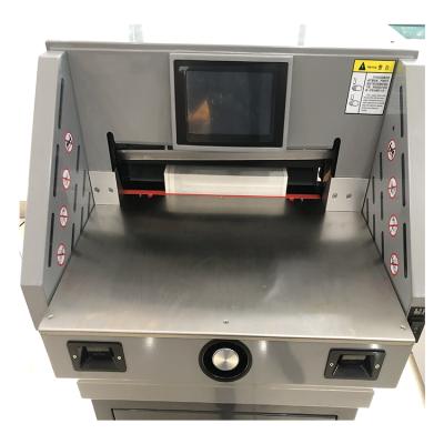 China Double advance rod pushing touch screen design.7. Guillotine Machine Hydraulic Guillotine Electric Paper Cutter for sale