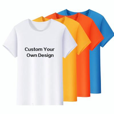 China Simple dtg print t-shirt polyester T-shirt OEM/ODM logo Anti-wrinkle design dtf transfer t-shirts wholesale custom print customization for sale