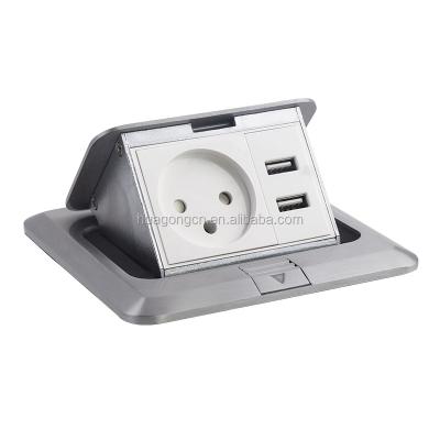 China Convenient Pop Up Eu Usb Box Israeli Indoor Floor Socket Outlet With Usb for sale