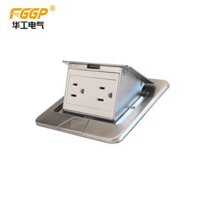 China Convenient Automatic Stainless Steel Socket 3 Pin Floor Outlets Ground Outlet Box for sale