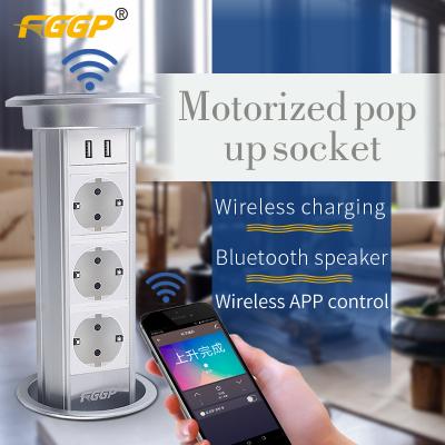 China EU wifi European 2 band 220V-250V 16A residential/general purpose kitchen motorized pop up Eu plug with speaker for sale