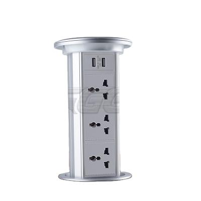 China Wireless Manual Residential / Multipurpose AI Universal Type Pop Up Outlet Hidden Socket For Tables With USB Charger for sale