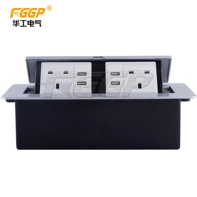 China Residential / General Purpose Pop Up Table Type Mounted RJ45 Data Socket Outlet European Power Socket With USB Port For Conference Table / Desktop Socket for sale