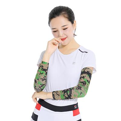 China Outdoor Sport Solid Color Ice Silk Elastic UV Protective Arm Silk Cooling Sleeves for sale