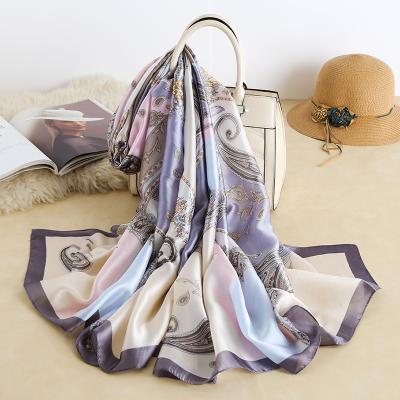 China New European American Silk Scarf Women's Spring Thin Graceful Gift Scarf And Summer Shawl for sale