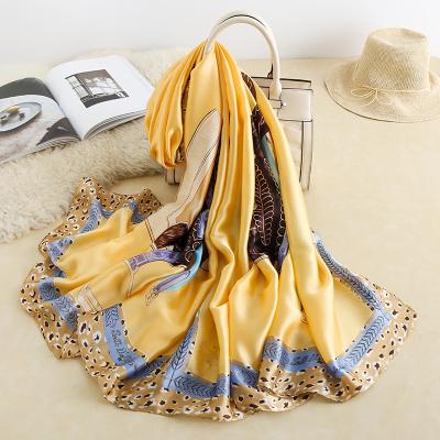 China New Leopard Print Scarf Fashion American European Elegant Silk Scarf Decorative Shawl Gift Hot Promotion for sale