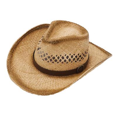 China High quality western European and American new Lafite beach sunshade hat cowboy straw hat for men and women for sale