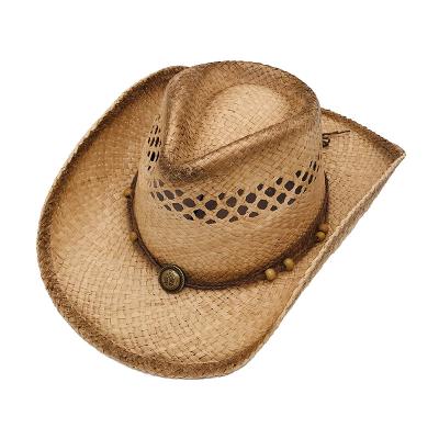 China Character new jazz hat western cowboy hat for vacation seaside sun protection straw hat for sale