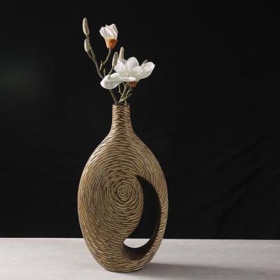 China Nordic European Garden.Hotel.Home.Office Style Resin Vase Home And Garden Decoration Living Room Floor Vases For Decor Flower Decor Home Accessories for sale